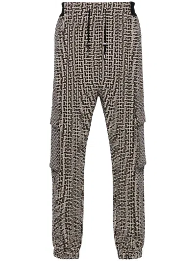 Balmain 'monogram' Cargo Pants In ホワイト