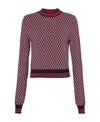 Balmain Sweater In Wool With Jacquard Pattern In Red