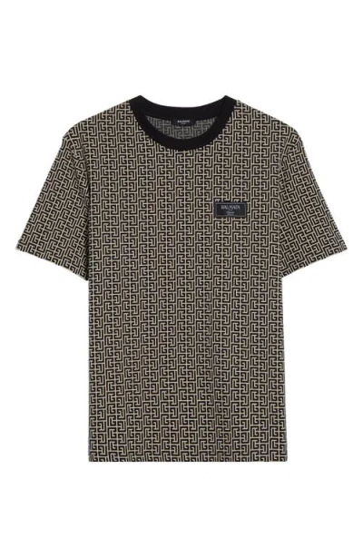 Balmain Monogram Couture T-shirt In Black