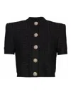 Balmain Pb Labyrinth Knit Cardigan In Negro
