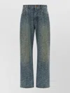 Balmain Monogram Denim Trousers All Over Pattern In Blue