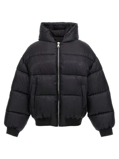 Balmain Monogram Down Jacket In Eap Noir/noir