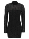 Balmain Monogram Lurex Sheath Dress With Back Zip In Black
