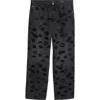 Balmain Monogram Flocked Lips Jeans In 0pc Used Black