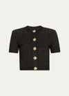 Balmain Pb Labyrinth Knit Cardigan In Black