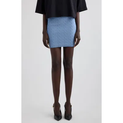 Balmain Monogram Glitter Jacquard Miniskirt