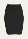 Balmain Women's Monogram Glitter Midi Skirt In Black Silver