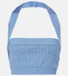 Balmain Monogram Sleeveless Top In Bleu/bleu Brillant