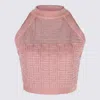 Balmain Logo-embroidered Cotton Vest In Pink