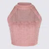 Balmain Top In Maglia Monogramma Pb Labirinto In Pink