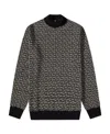 Balmain Monogram-intarsia Roll-neck Jumper In Black