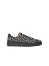 Balmain B Court Monogram Jacquard Low Top Sneaker In Black