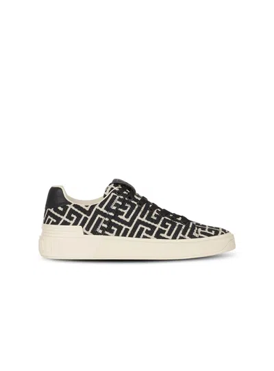 Balmain Monogram Jacquard B-court Sneakers In Multi