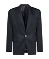 Balmain Monogram Jacquard Blazer In Blue