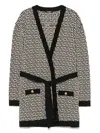 Balmain Monogram-jacquard Coat In Neutrals