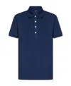 Balmain Monogram-jacquard Cotton Polo Shirt In Blue