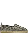 Balmain Monogram Jacquard Espadrilles In Black