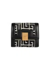 Balmain Monogram Jacquard Flap Wallet In Black