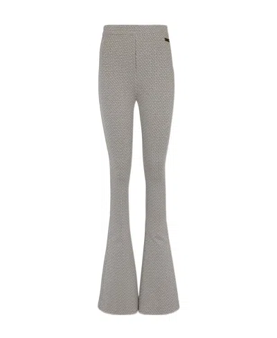 BALMAIN FLARED MONOGRAMMED JACQUARD TROUSERS
