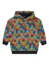 Balmain Monogram Cotton Jersey Hoodie In Yellow