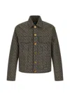 Balmain Jacquard Monogram Jacket Puffer Jackets Black In Black