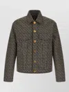 Balmain Jacquard Monogram Jacket Puffer Jackets Black