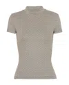 Balmain Monogram-jacquard Knitted Top In Nude