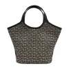 Balmain Monogram Jacquard Leather Top Handle Bag  Black