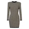 Balmain Monogram Jacquard Mini Dress