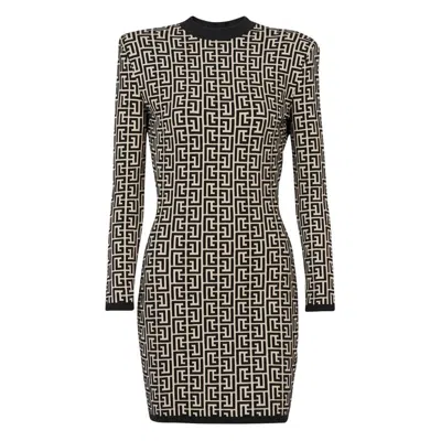 Balmain Monogram Jacquard Mini Dress