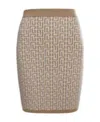 Balmain Fitted Mini Skirt With All-over Pattern In Nude