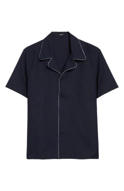 Balmain Monogram Jacquard Pajama Shirt In Blue
