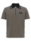 Balmain Men Labyrinth Polo Shirt With Jacquard Effect In Blue