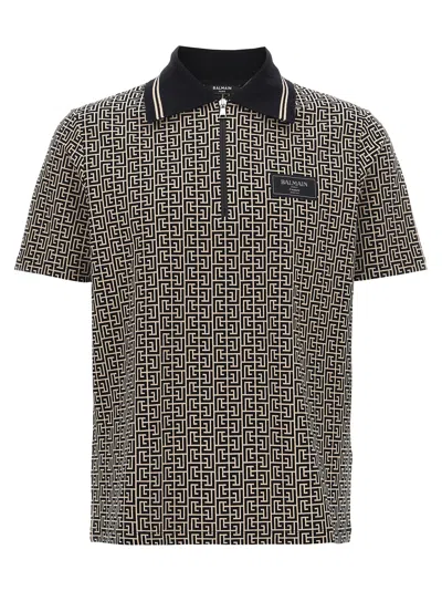 BALMAIN BALMAIN MONOGRAM JACQUARD POLO SHIRT
