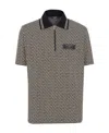 Balmain Labyrinth Polo Shirt With Jacquard Effect In Black