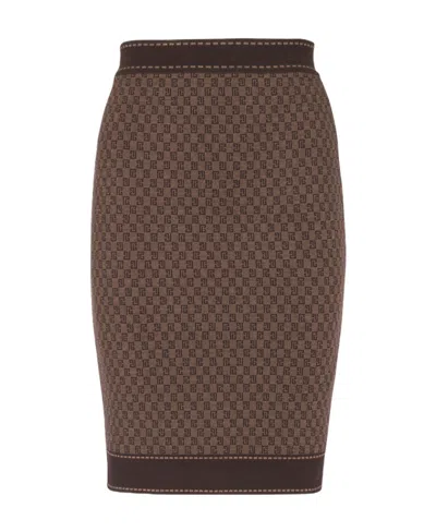 BALMAIN BALMAIN MINI MONOGRAM JACQUARD SKIRT