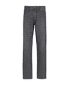 Balmain Jacquard Monogram Jeans In Black