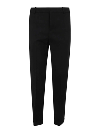 Balmain Monogram Jacquard Straight Wool Trousers In Black