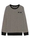 Shop Balmain Monogram-jacquard Sweatshirt In Black