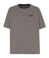 Balmain Grey T-shirt With Logo Applied On The Chest And All-over Labyrinth Motif In Cotton Man