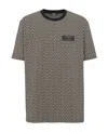 Balmain Men Jacquard T-shirt With Pb Labyrinth Monogram In Black
