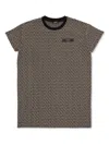Balmain Monogram-jacquard T-shirt Dress In Neutrals