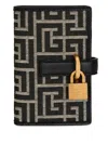 Balmain Pulse Holder Monogram Jacquard Card Holder In Black