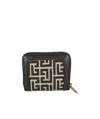 Balmain Monogram Jacquard Wallet In Black