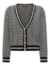 Balmain Monogram Knit Cardigan In Black