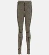 Balmain Monogram Knit Leggings In Sable/noir