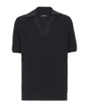 Balmain Monogram-jacquard Knitted Top In Black