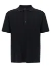 Balmain Textured Black Knitted Polo With Classic Collar In Multi
