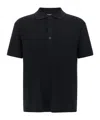 Balmain Textured Black Knitted Polo With Classic Collar In Multi