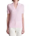 Balmain Monogram Knit Polo Top In Pink